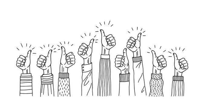 Thumbs Up Positive Feedback Success and Approval Illustration