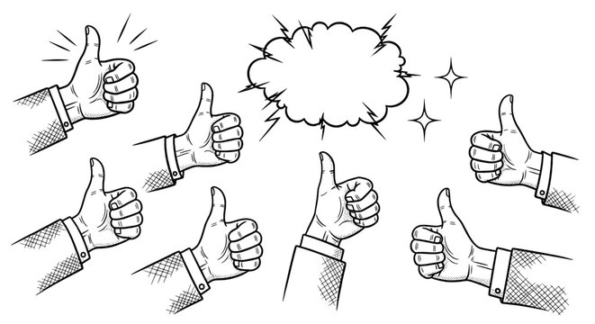 Thumbs Up Positive Feedback Clipart Collection