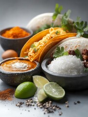 Vibrant Street Food Art with Tacos and Fresh Ingredients Capturing Urban Culture and Flavorful Cuisine