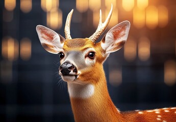 Realistic Portrait of a Tailed Deer in High Resolution Captured Against a Softly Blurred Background
