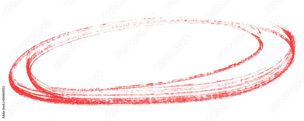 Poster red hand drawn line circles frames in marker brushstroke style for design elements highlighting and 
