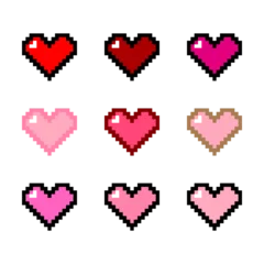 Fotobehang Minecraft Pixel art pixelated heart shape red pink multiple colours  © beanee