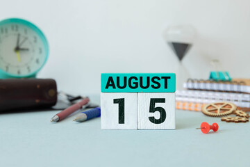 Vintage photo, August 15th. Date of 15 August