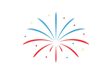 Fireworks Explosion In Sky Pattern Clean White