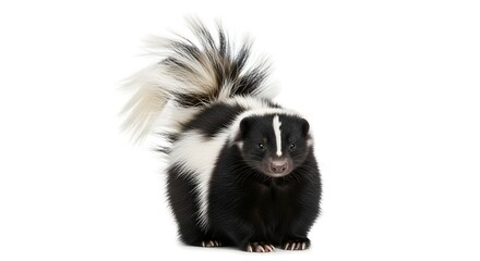 Fototapeta premium Standing Skunk with Black and White Fur