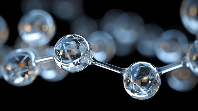 3D animation formaldehyde molecule on black background