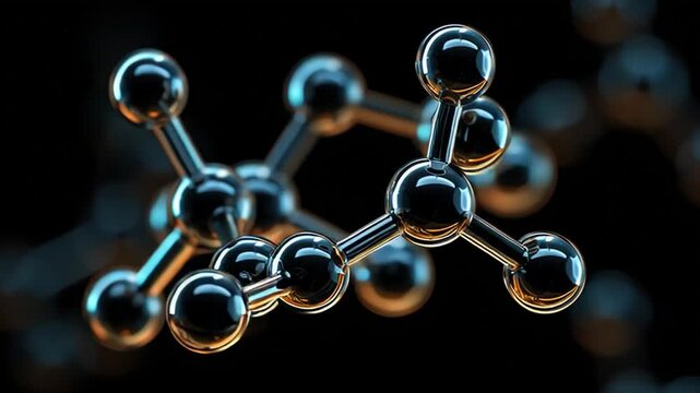 3D animation formaldehyde molecule on black background