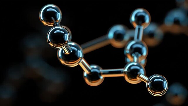 3D animation formaldehyde molecule on black background