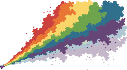 Obraz premium Colorful smoke plume emanating from a nozzle abstract background