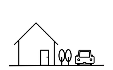 シンプルな家の外観のイラスト