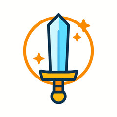 Magic Sword Icon with Glowing Aura