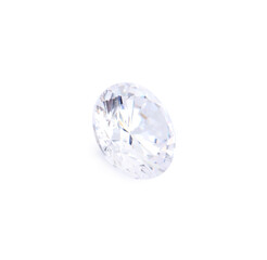 One beautiful shiny diamond on white background