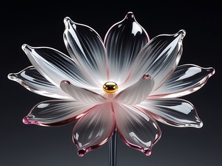 Glass Lotus Flower with Studio Shot.
