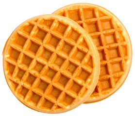 round shape waffles isolated on white background