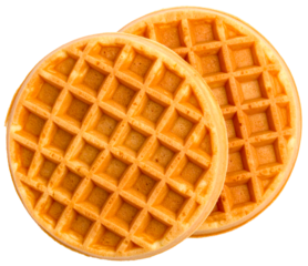 round shape waffles isolated on white background