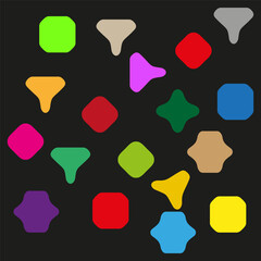 Geometric shape collection. Abstract colorful figures. Random form pattern. Vector mosaic element.