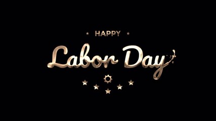 Celebrate Labor Day Shining Gold and blue Text on Black Backdrop conveys a sense of accomplishment through the visual appeal of a labor day