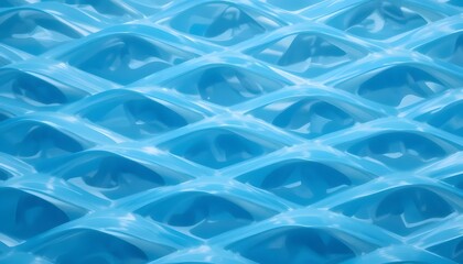 Abstract close-up of a repeating diamond pattern in glossy, translucent blue
