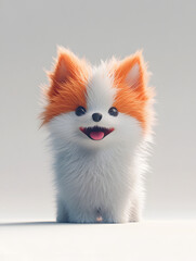 Obraz premium Fluffy Orange and White Pomeranian Puppy
