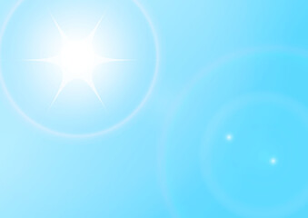 青空に太陽の光の背景