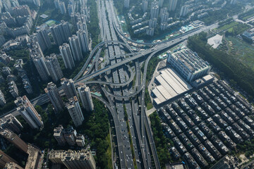 Chengdu,China- June 15,2025,Aerial view of landscape in Chengdu city, China