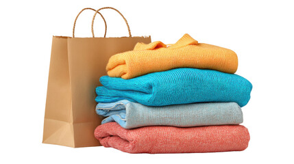 Shopping bag with folded clothes