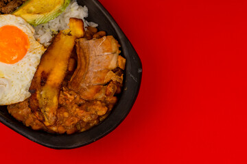 Tray paisa the most representative dish of Colombia