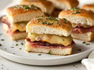 Salami and Cheese Sliders with Herbs