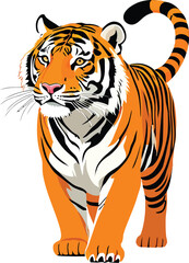 Obraz premium Cute cartoon a illustrator vector Bengal tiger