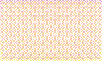 二重フレームのピンクと黄色のグラデーションの角麻模様