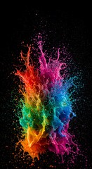 Explosive Spectrum A Kaleidoscope of Vibrant Paint Splatter