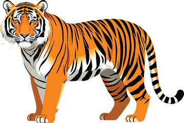 Obraz premium Cute cartoon a illustrator vector Bengal tiger