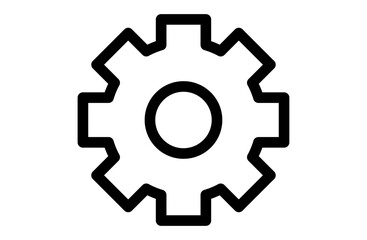 設定用の歯車のシンプルな線画のUIアイコン