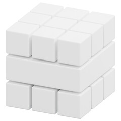 3D Split Cube Grid Icon