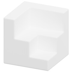 3D Step Edge Cube Icon