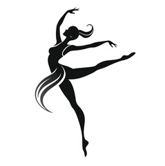 Elegant silhouette of a ballerina in a graceful pose capturing the artistry and beauty of ballet dance © shamim