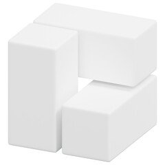 3D Tri Block Structure Icon