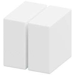 3D Twin Tall Cubes Icon