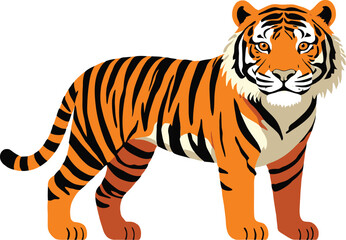 Obraz premium Cute cartoon a illustrator vector Bengal tiger