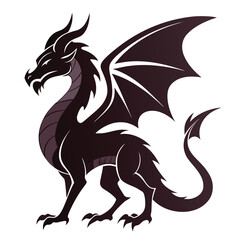 Majestic dark dragon illustration with spiked wings and fierce expression a powerful mythical creature of fantasy art