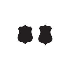 Two Simple Black Shield Shapes Isolated on White.This image features two identical, solid black shield shapes against a plain white background.
