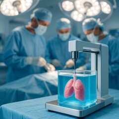 3D Bioprinter Fabricating Human Lungs in Operating Room for Transplant Surgery