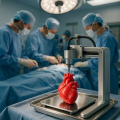 Bioprinted Human Heart Prepared for Surgery in Modern Operating Room