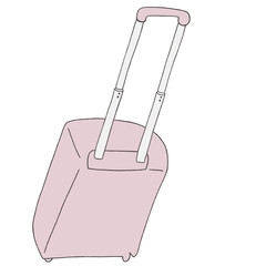 キャリー　旅行　趣味　イラスト　薄ピンク　単体　　イラスト