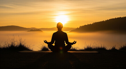  Person Meditating Sunrise Morning Ritual Mindfulness Spiritual Wellness