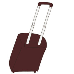 キャリー　旅行　趣味　イラスト　こげ茶色　単体　　イラスト