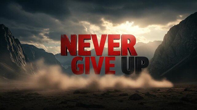 Inspiring Landscape Video: Never Give Up Motivation with Mountains and Dramatic Sky