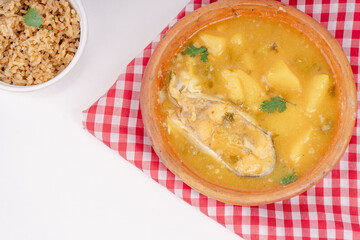 Sancocho soup typical Colombian fish food