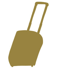 キャリー　旅行　趣味　イラスト　黄土色　単体　シークレット