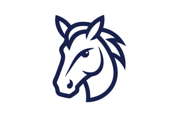 Horse Face Icon Stylized Linework On White